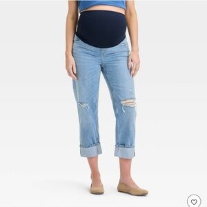 Isabel by Ingrid & Isabel Vintage Cropped Straight Maternity Jeans 2